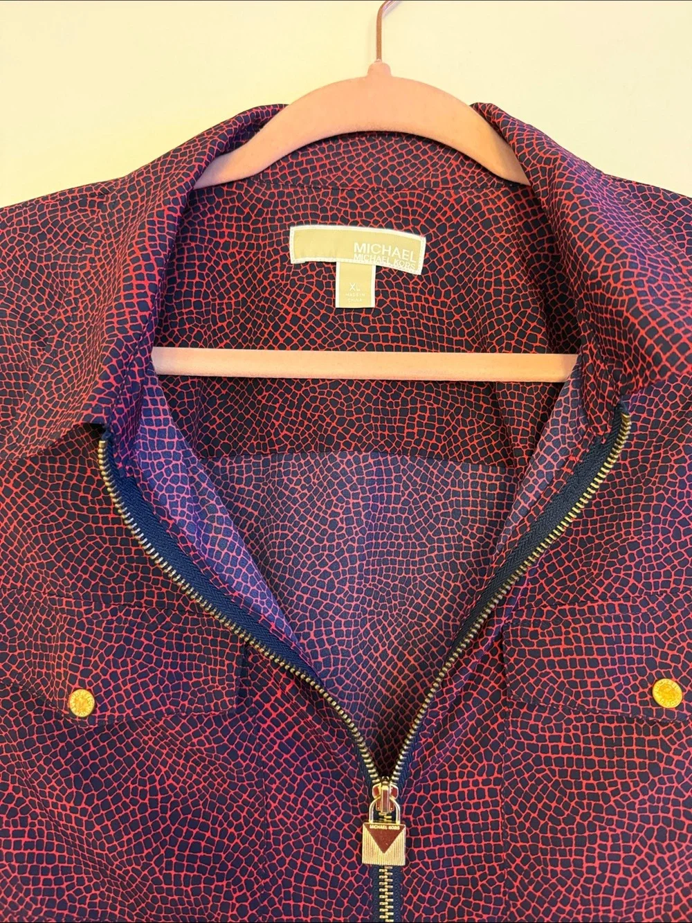 MICHAEL Michael Kors Purple and Pink Zip-Front Utility Jacket